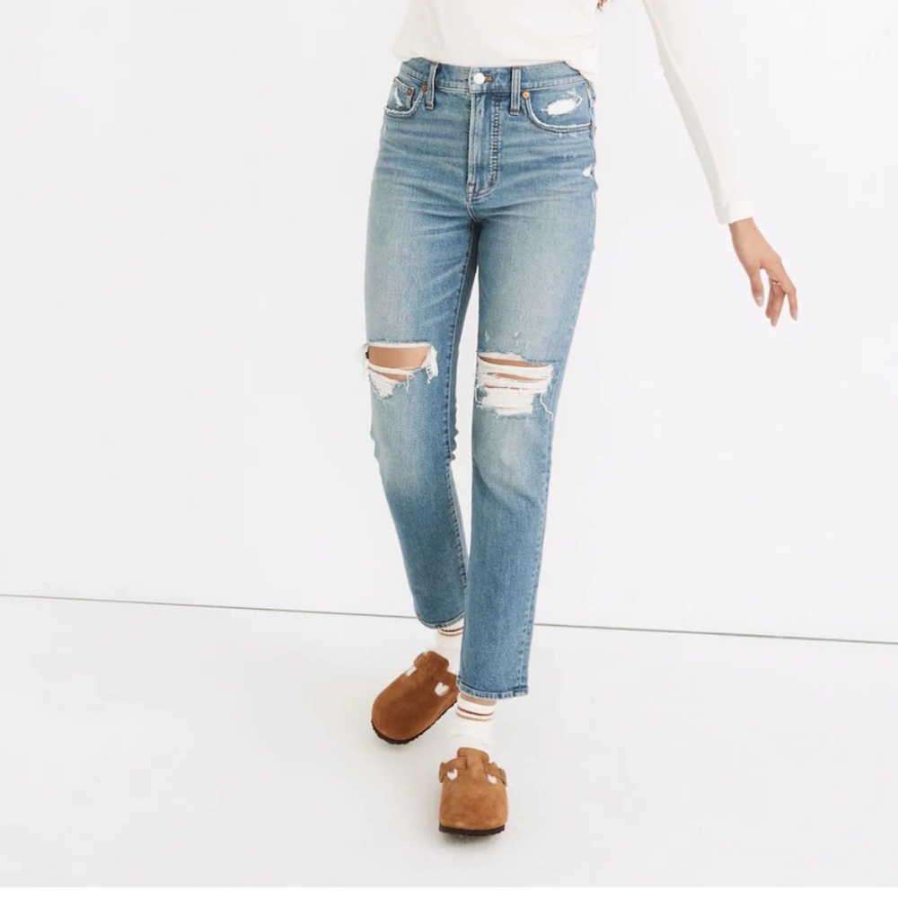Madewell The Perfect Vintage Jean in Denman Wash Distressed Size 26